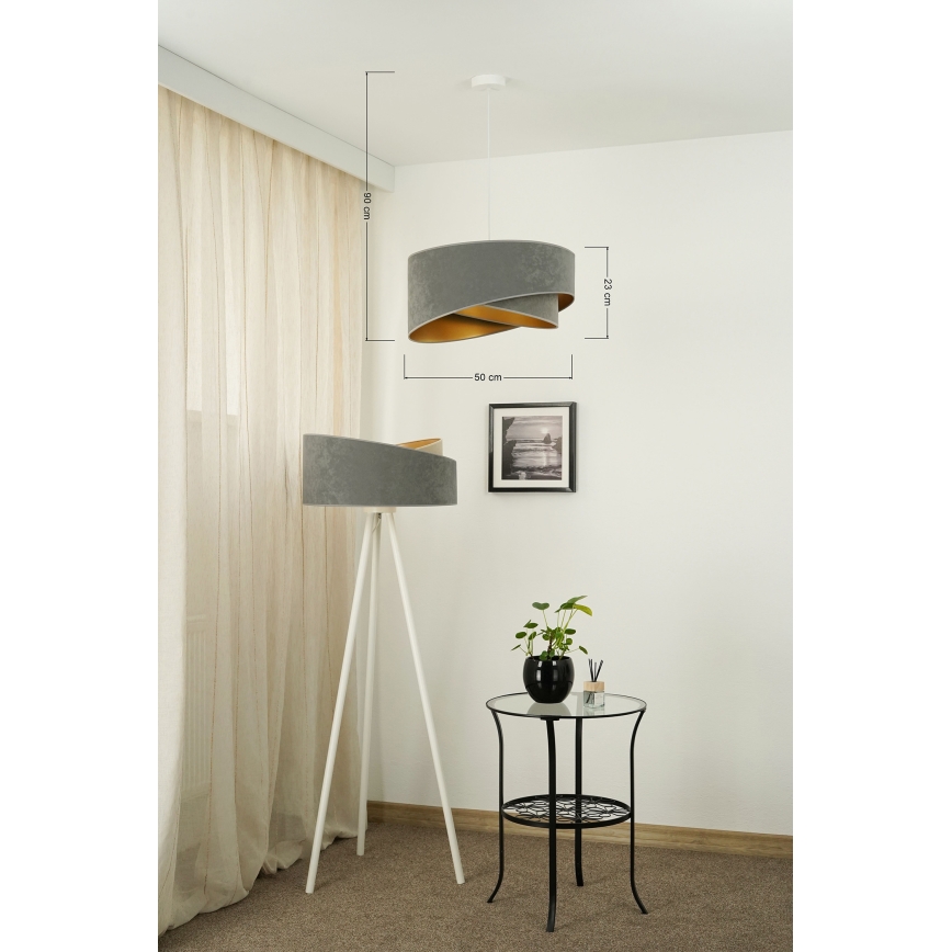Brilagi - LED Lustr na lanku LYRA 1xE27/15W/230V šedá/zlatá