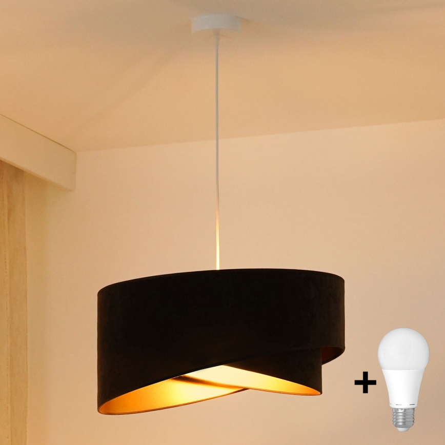 Brilagi - LED Lustr na lanku LYRA 1xE27/15W/230V tmavě hnědá/zlatá
