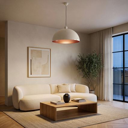 Brilagi - LED Lustr na lanku METALO 1xE27/40W/230V pr. 40 cm béžová/měděná