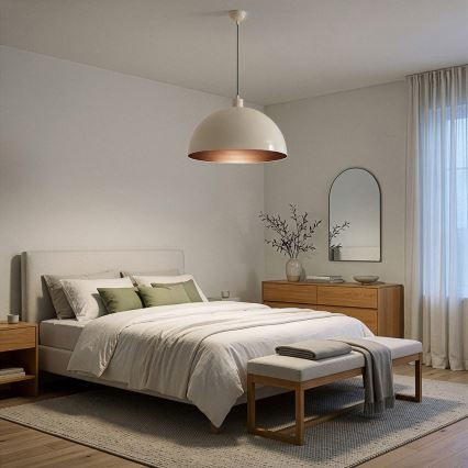 Brilagi - LED Lustr na lanku METALO 1xE27/40W/230V pr. 40 cm béžová/měděná
