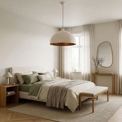 Brilagi - LED Lustr na lanku METALO 1xE27/40W/230V pr. 40 cm béžová/měděná