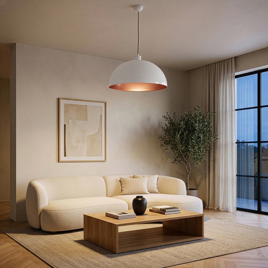 Brilagi - LED Lustr na lanku METALO 1xE27/40W/230V pr. 40 cm bílá/měděná