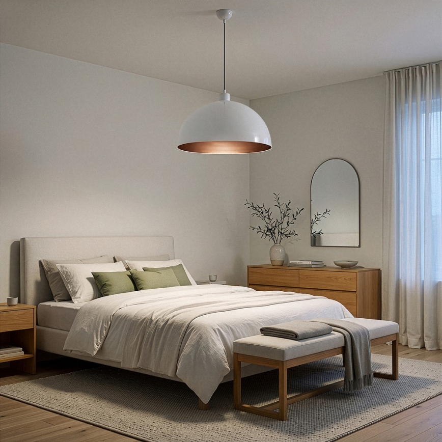 Brilagi - LED Lustr na lanku METALO 1xE27/40W/230V pr. 40 cm bílá/měděná