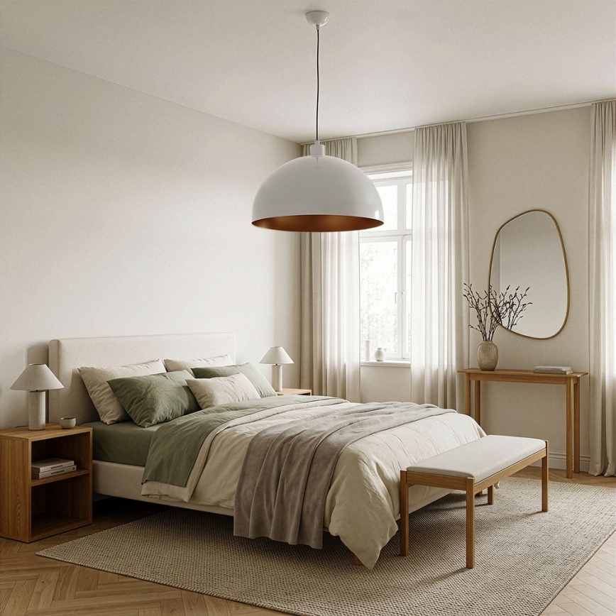 Brilagi - LED Lustr na lanku METALO 1xE27/40W/230V pr. 40 cm bílá/měděná