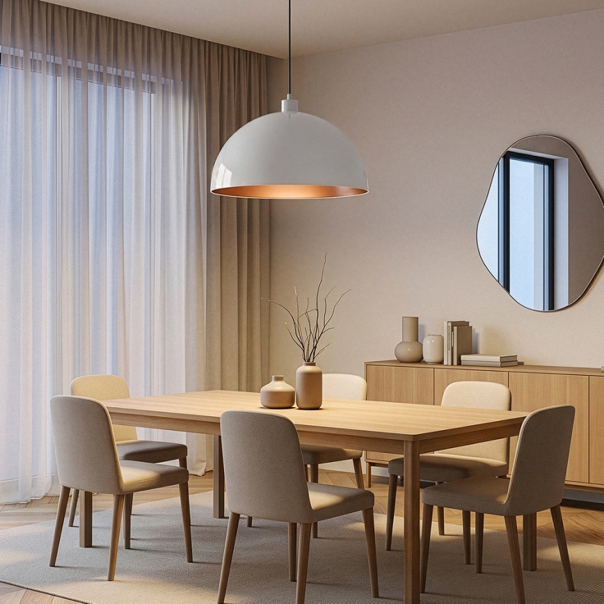 Brilagi - LED Lustr na lanku METALO 1xE27/40W/230V pr. 40 cm bílá/měděná