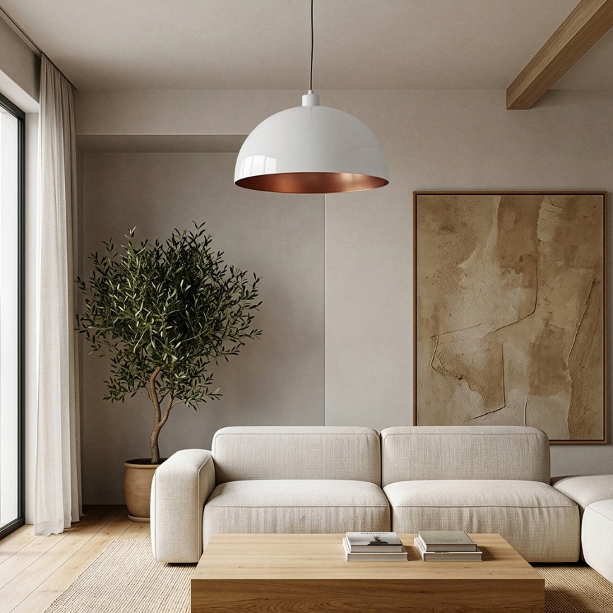 Brilagi - LED Lustr na lanku METALO 1xE27/40W/230V pr. 40 cm bílá/měděná