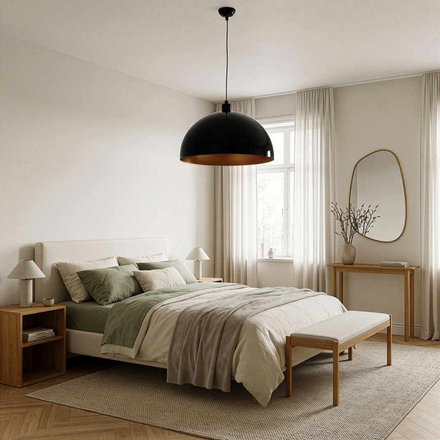 Brilagi - LED Lustr na lanku METALO 1xE27/40W/230V pr. 40 cm černá/měděná