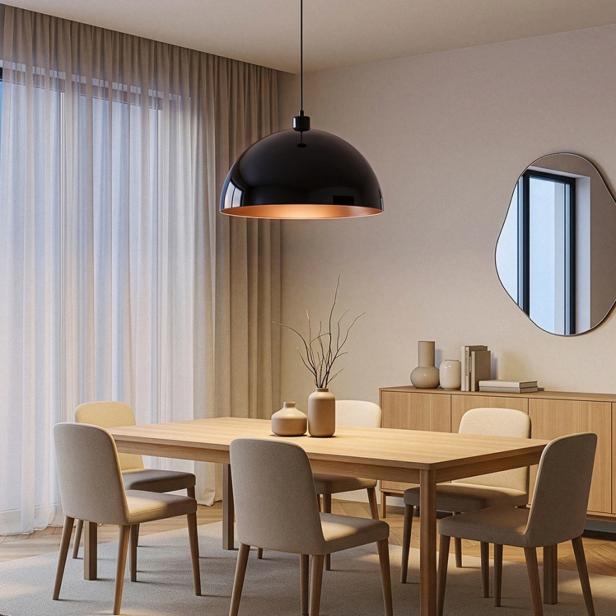 Brilagi - LED Lustr na lanku METALO 1xE27/40W/230V pr. 40 cm černá/měděná