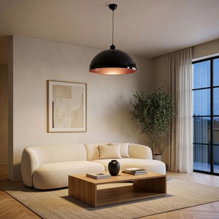 Brilagi - LED Lustr na lanku METALO 1xE27/40W/230V pr. 40 cm černá/měděná