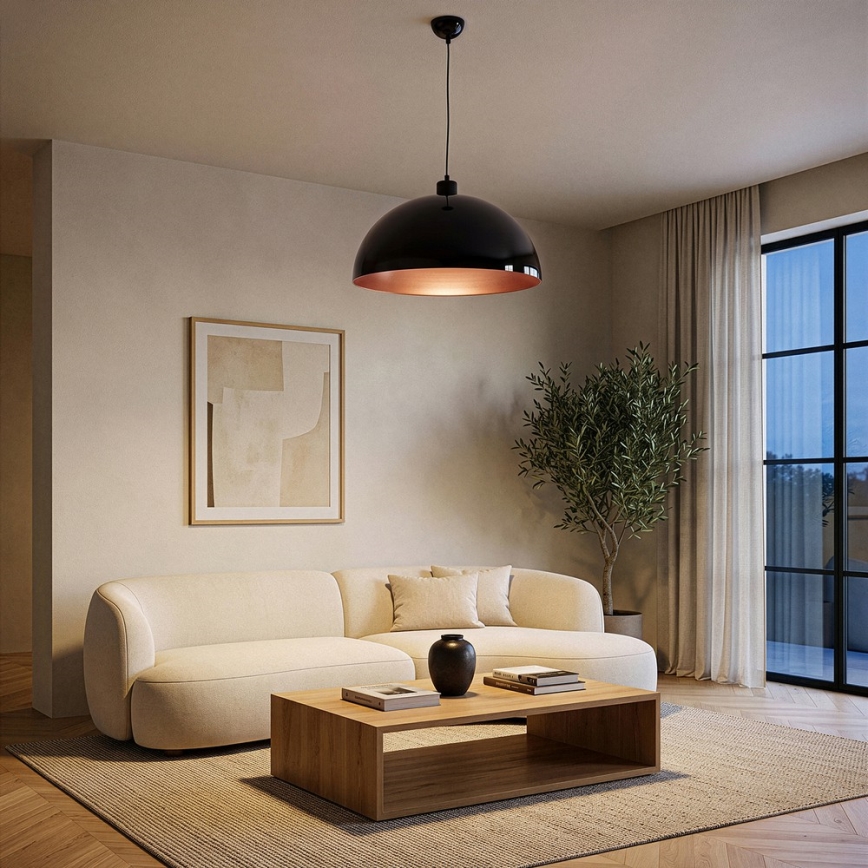 Brilagi - LED Lustr na lanku METALO 1xE27/40W/230V pr. 40 cm černá/měděná