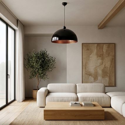 Brilagi - LED Lustr na lanku METALO 1xE27/40W/230V pr. 40 cm černá/měděná