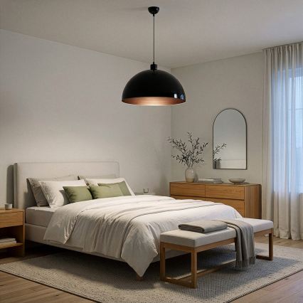 Brilagi - LED Lustr na lanku METALO 1xE27/40W/230V pr. 40 cm černá/měděná