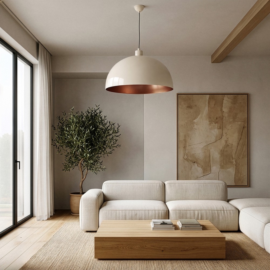 Brilagi - LED Lustr na lanku METALO 1xE27/40W/230V pr. 60 cm béžová/měděná