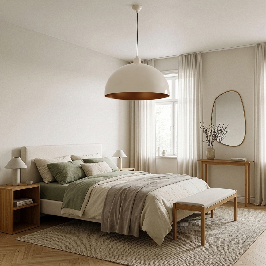 Brilagi - LED Lustr na lanku METALO 1xE27/40W/230V pr. 60 cm béžová/měděná