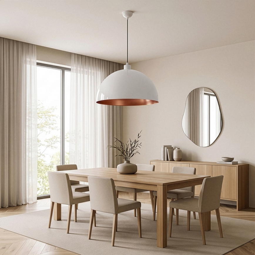 Brilagi - LED Lustr na lanku METALO 1xE27/40W/230V pr. 60 cm bílá/měděná