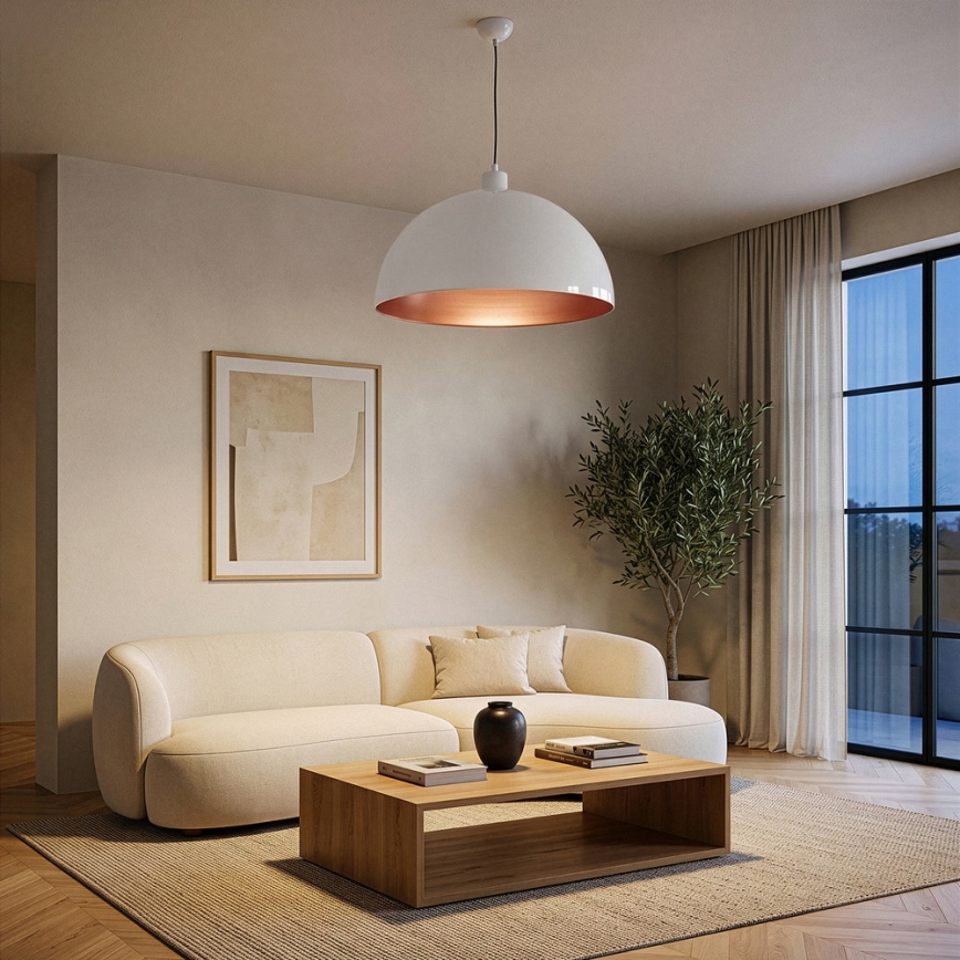 Brilagi - LED Lustr na lanku METALO 1xE27/40W/230V pr. 60 cm bílá/měděná