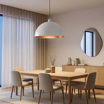 Brilagi - LED Lustr na lanku METALO 1xE27/40W/230V pr. 60 cm bílá/měděná