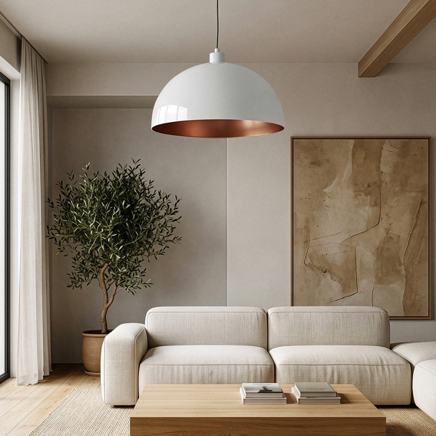 Brilagi - LED Lustr na lanku METALO 1xE27/40W/230V pr. 60 cm bílá/měděná