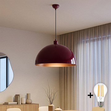 Brilagi - LED Lustr na lanku METALO 1xE27/40W/230V pr. 60 cm burgundy/měděná