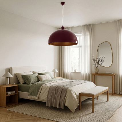 Brilagi - LED Lustr na lanku METALO 1xE27/40W/230V pr. 60 cm burgundy/měděná