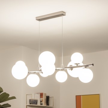 Brilagi - LED Lustr na lanku MILLA 10xG9/3W/230V černý chrom/bílá