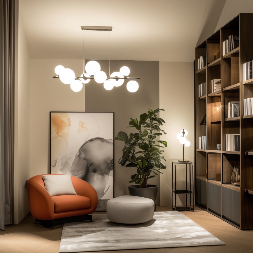 Brilagi - LED Lustr na lanku MILLA 10xG9/3W/230V černý chrom/bílá