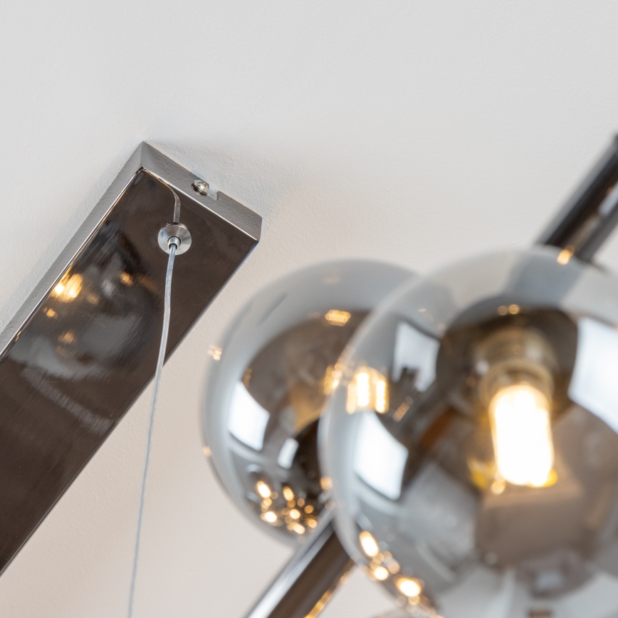 Brilagi - LED Lustr na lanku MILLA 10xG9/3W/230V černý chrom/kouřová