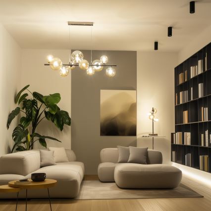 Brilagi - LED Lustr na lanku MILLA 10xG9/3W/230V černý chrom/zlatá