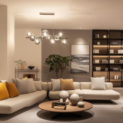 Brilagi - LED Lustr na lanku MILLA 10xG9/3W/230V lesklý chrom/kouřová