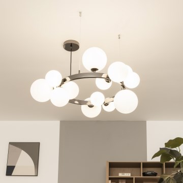 Brilagi - LED Lustr na lanku MILLA 15xG9/3W/230V černý chrom/bílá