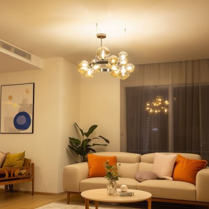 Brilagi - LED Lustr na lanku MILLA 15xG9/3W/230V lesklý chrom/zlatá