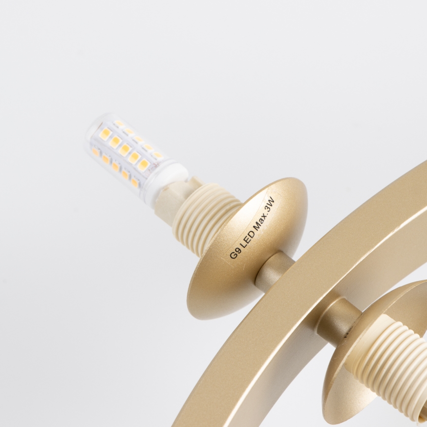 Brilagi - LED Lustr na lanku MILLA 15xG9/3W/230V zlatá/bílá