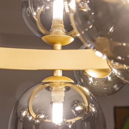 Brilagi - LED Lustr na lanku MILLA 15xG9/3W/230V zlatá/kouřová