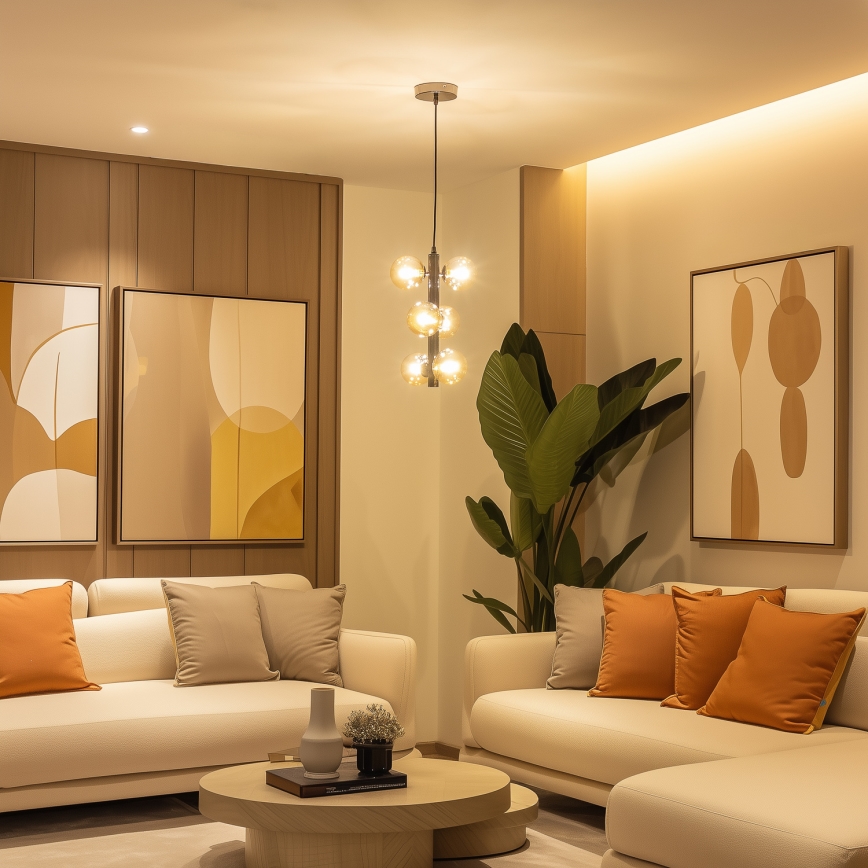 Brilagi - LED Lustr na lanku MILLA 6xG9/3W/230V lesklý chrom/zlatá