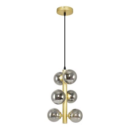 Brilagi - LED Lustr na lanku MILLA 6xG9/3W/230V zlatá/kouřová