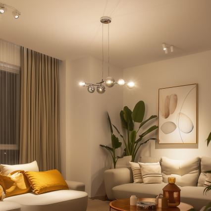 Brilagi - LED Lustr na lanku MISTEL 6xG9/3W/230V černý chrom/kouřová