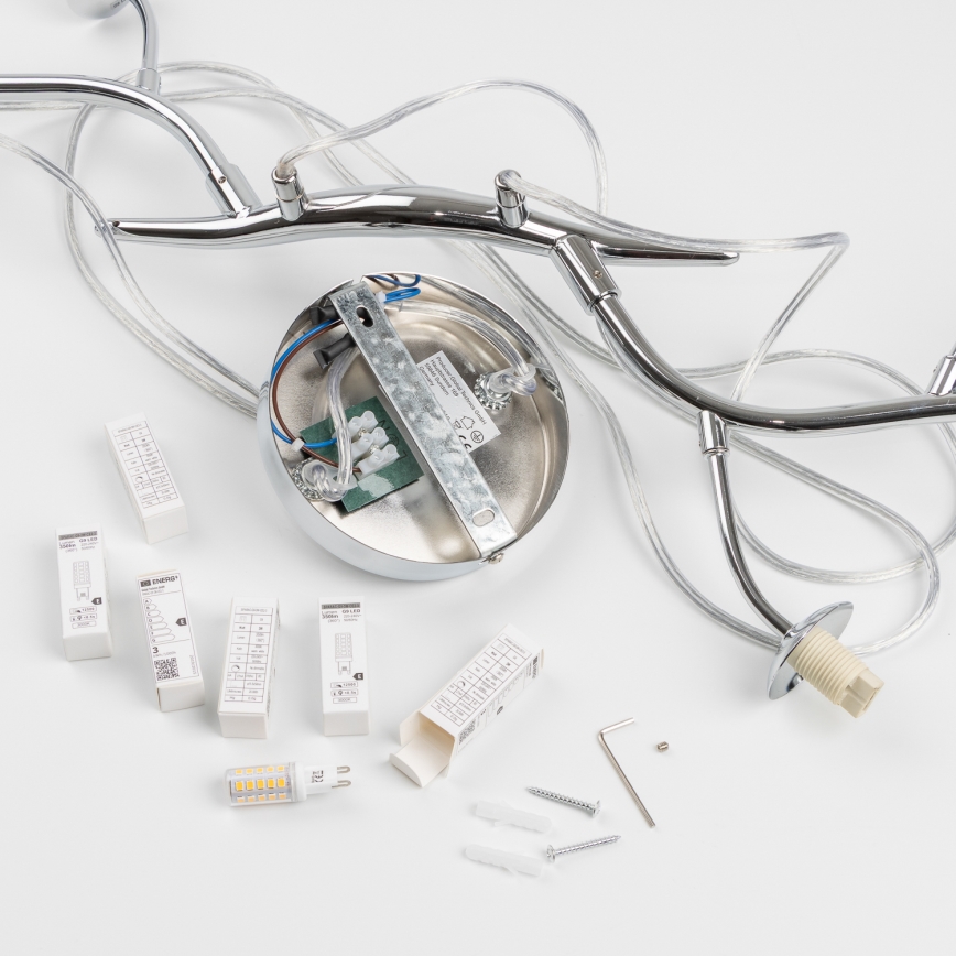 Brilagi - LED Lustr na lanku MISTEL 6xG9/3W/230V černý chrom/kouřová