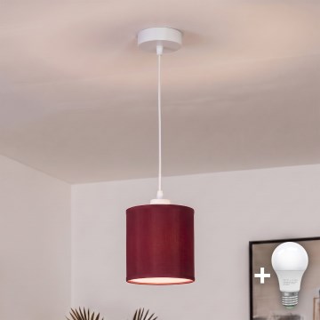 BRILAGI - LED Lustr na lanku NUBILA 1xE27/60W/230V pr. 14 cm bílá/pompejská červená