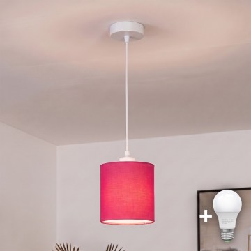 BRILAGI - LED Lustr na lanku NUBILA 1xE27/60W/230V pr. 14 cm bílá/růžová