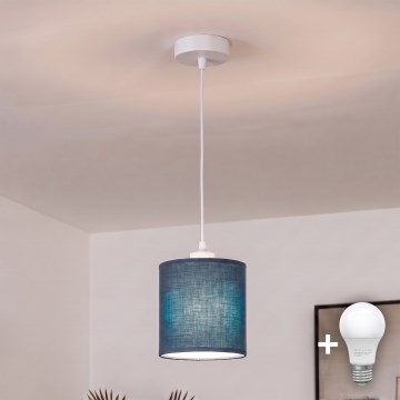 BRILAGI - LED Lustr na lanku NUBILA 1xE27/60W/230V pr. 14 cm bílá/tmavě modrá