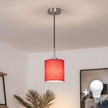 Brilagi - LED Lustr na lanku NUBILA 1xE27/60W/230V pr. 14 cm černá/červená
