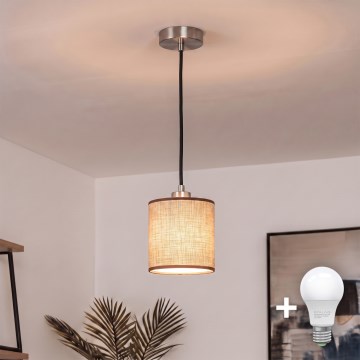 Brilagi - LED Lustr na lanku NUBILA 1xE27/60W/230V pr. 14 cm černá/hnědá