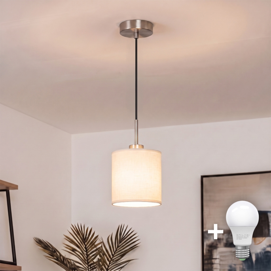Brilagi - LED Lustr na lanku NUBILA 1xE27/60W/230V pr. 14 cm černá/krémová