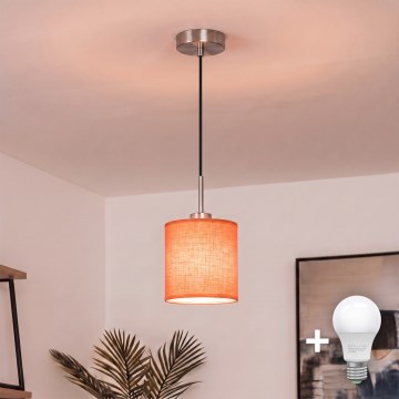 Brilagi - LED Lustr na lanku NUBILA 1xE27/60W/230V pr. 14 cm černá/oranžová