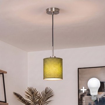 Brilagi - LED Lustr na lanku NUBILA 1xE27/60W/230V pr. 14 cm černá/zelená