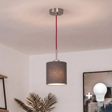 Brilagi - LED Lustr na lanku NUBILA 1xE27/60W/230V pr. 14 cm červená/antracit