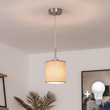 Brilagi - LED Lustr na lanku NUBILA 1xE27/60W/230V pr. 14 cm světle hnědá