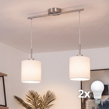 Brilagi - LED Lustr na lanku NUBILA 2xE27/60W/230V bílá