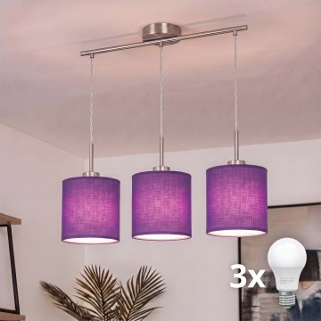 Brilagi - LED Lustr na lanku NUBILA 3xE27/60W/230V fialová