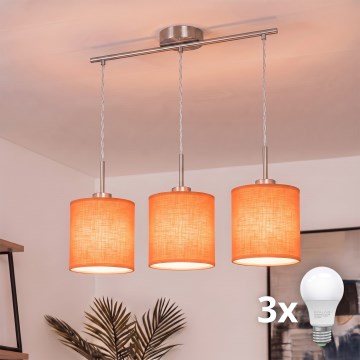 Brilagi - LED Lustr na lanku NUBILA 3xE27/60W/230V oranžová